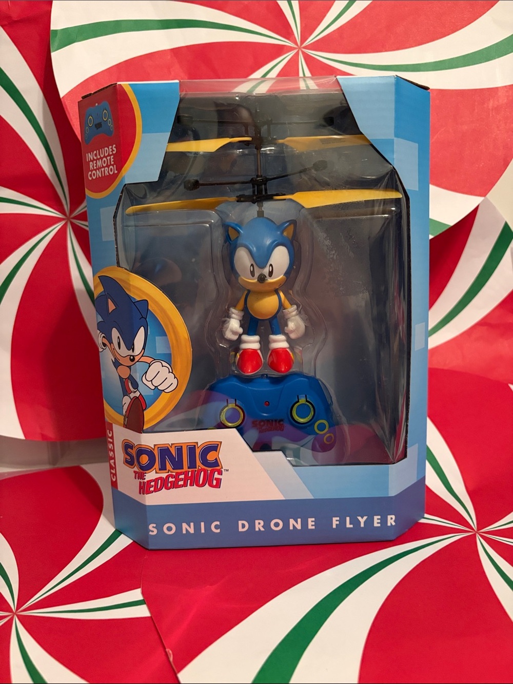 Sonic the Hedgehog Blue Drone Flyer with Remote